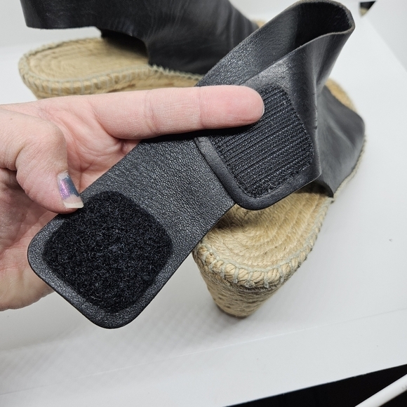 Celine Phoebe Philo black leather open toe espadrille wedge sandals EU 38 - Picture 8 of 16